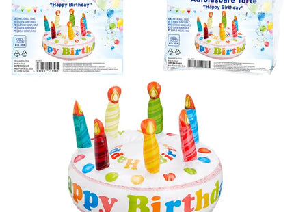 Aufblasbare Happy Birthday Torte, Partydekoration, 30 cm Durchmesser TK Gruppe® Grosshandel 