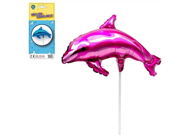Aufblasbarer Delfin-Ballon 24x39cm - 2er Set: Spaßige Wasserparty-Dekoration für Kindergeburtstage und Poolpartys. TK Gruppe® Grosshandel 