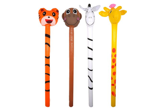 Aufblasbarer Dschungelstab 118 cm – 4 Stück sortiert, Spielzeug für Kinder TK Gruppe® Grosshandel 