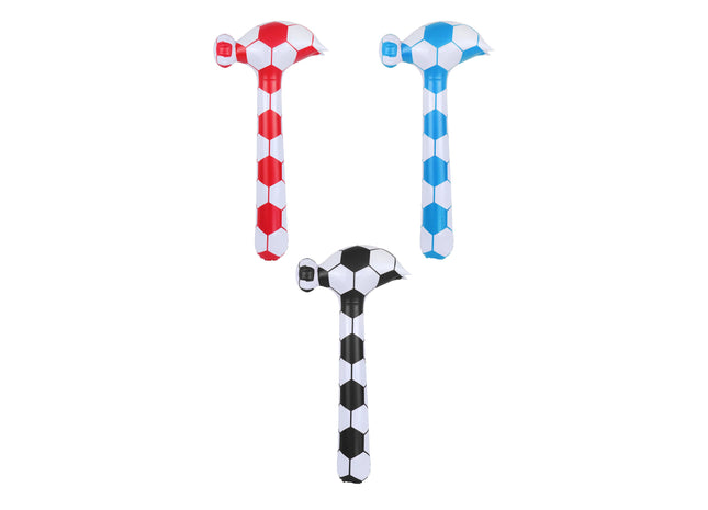 Aufblasbarer Hammer, 86 cm, Fußball-Design, 3 verschiedene Farben, Party-Zubehör TK Gruppe® Grosshandel 