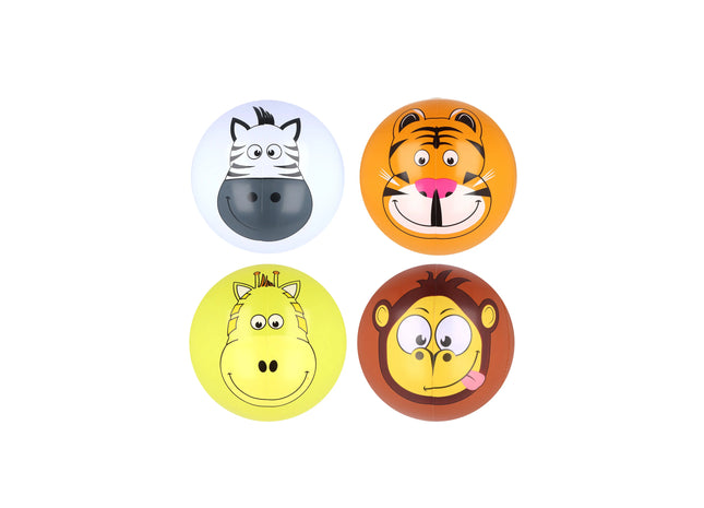 Aufblasbarer Wasserball mit Dschungelgesichtern, 30 cm – lustiges Outdoor-Spielzeug für Kinder TK Gruppe® Grosshandel 