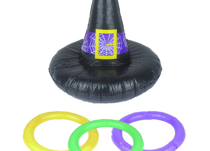 Aufblasbares Hexenhut-Wurfspiel-Set, 4-teilig – Spaß für Halloween-Party TK Gruppe® Grosshandel 