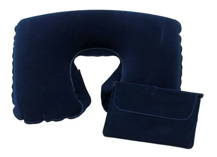 Aufblasbares Nackenkissen COMFORTABLE in Blau - Ideal für Reisen TK Gruppe® Grosshandel 