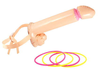 Aufblasbares Willy 32 cm mit 4 Ringen, Spielset – perfekt für Junggesellinnenabschiede TK Gruppe® Grosshandel 