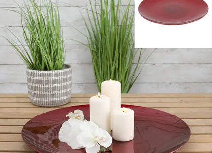 Auffällige Deko-Teller in Rot, Rund, Durchmesser ca. 47 cm – Markantes Wohnaccessoire TK Gruppe® Grosshandel 