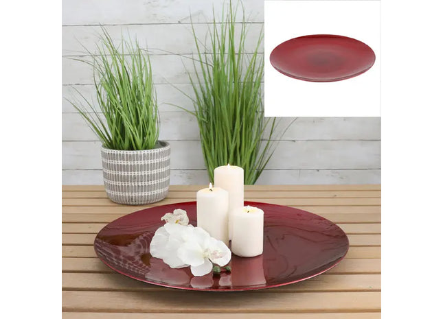 Auffällige Deko-Teller in Rot, Rund, Durchmesser ca. 47 cm – Markantes Wohnaccessoire TK Gruppe® Grosshandel 