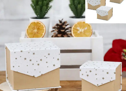 Aufklappbares Boxenset Sterne - 2er Set faltbare Aufbewahrungsboxen für Zuhause & Büro TK Gruppe® Grosshandel 