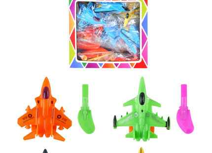 Aufzieh-Flugzeug, 6 cm, 4 Designs, mit Schlüsselmechanismus, verschiedene Farben, Spielzeug für Kinder TK Gruppe® Grosshandel 