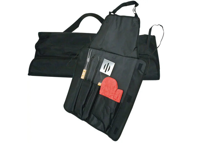 Aurora Deluxe Grillschürze - Robuste Kochschürze in Eleganz Schwarz TK Gruppe® Grosshandel 
