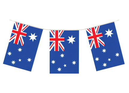 Australien-Flaggenkette, 4 m lang, 11 PVC-Flaggen, 20 x 30 cm, Wetterfest TK Gruppe® Grosshandel 