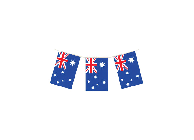 Australien-Flaggenkette, 4 m lang, 11 PVC-Flaggen, 20 x 30 cm, Wetterfest TK Gruppe® Grosshandel 