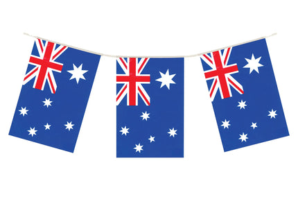 Australische Flaggenkette, 10 m, 20 PVC-Flaggen, 20 x 31 cm, Wetterfest TK Gruppe® Grosshandel 
