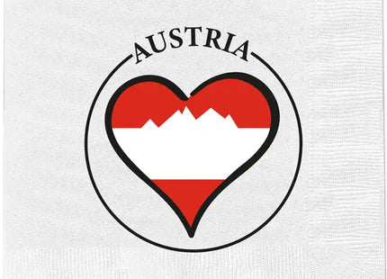 Austrian Flag Napkins, Set of 20 - Enhance Your Table Setting with Patriotic Dining Accessories TK Gruppe® Grosshandel 