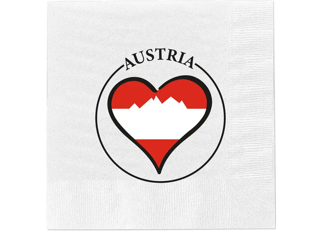 Austrian Flag Napkins, Set of 20 - Enhance Your Table Setting with Patriotic Dining Accessories TK Gruppe® Grosshandel 