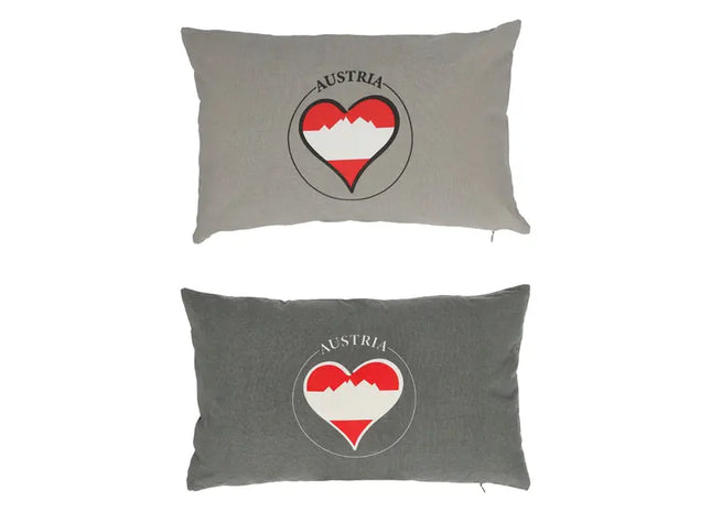 Austrian Grey Cushion Duo, Approx. 50x30 cm Each TK Gruppe® Grosshandel 