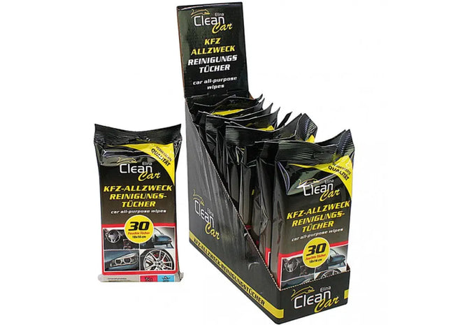 Auto Reinigungstücher ALL-IN-ONE CLEAN Fahrzeug 30 Stück 18x16cm TK Gruppe® Grosshandel 