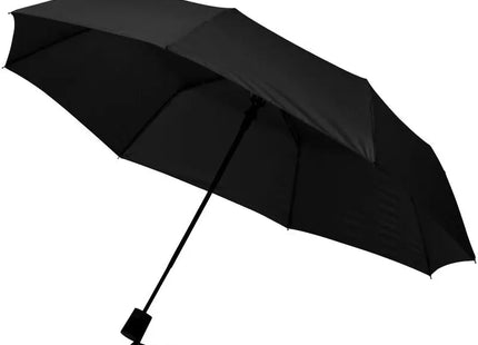 Automatischer Kompakt-Regenschirm Wali, 21 Zoll, in elegantem Schwarz - Ideal für Unterwegs TK Gruppe® Grosshandel 