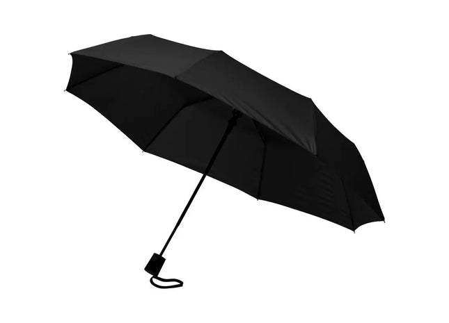 Automatischer Kompakt-Regenschirm Wali, 21 Zoll, in elegantem Schwarz - Ideal für Unterwegs TK Gruppe® Grosshandel 