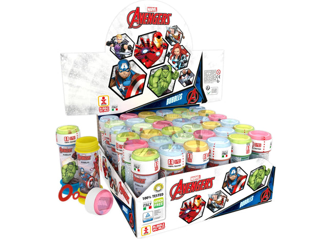 Avengers Bubble Tubs 60ml mit Puzzle-Maze-Deckel - Seifenblasen-Spielzeug TK Gruppe® Grosshandel 