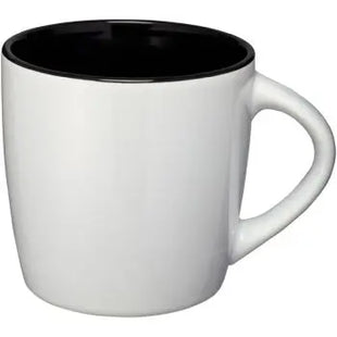 Aztec 340 ml Keramiktasse - Weiß-Schwarz, Hochwertiger Becher, Spülmaschinenfest, Stilvolles Design TK Gruppe® Grosshandel 