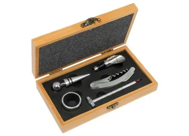 BAMBOO PLEASURE Weinset - Braun & Silber, Ökologisch & Stilvoll TK Gruppe® Grosshandel 