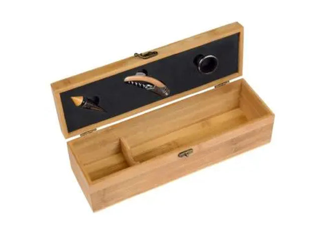 BAMBOO PRECIOUS Einzelflaschen-Weinset - Braun, Exklusiv und Praktisch TK Gruppe® Grosshandel 