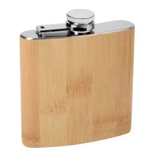 BAMBOO STYLE Flachmann – Braun und Silber Eleganz TK Gruppe® Grosshandel 