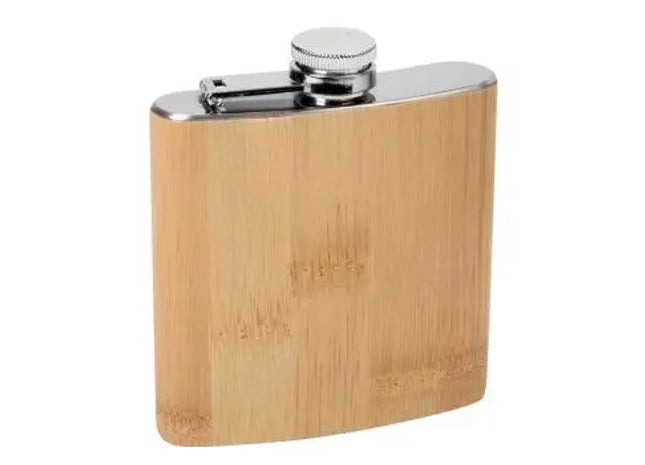 BAMBOO STYLE Flachmann – Braun und Silber Eleganz TK Gruppe® Grosshandel 