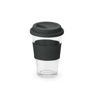 BARTY Reisebecher aus Glas 330ml – Eleganz in Schwarz TK Gruppe® Grosshandel 