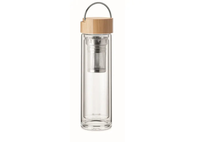 BATAMI Klare Glas-Trinkflasche, 400 ml, Hygienisch & Elegant TK Gruppe® Grosshandel 
