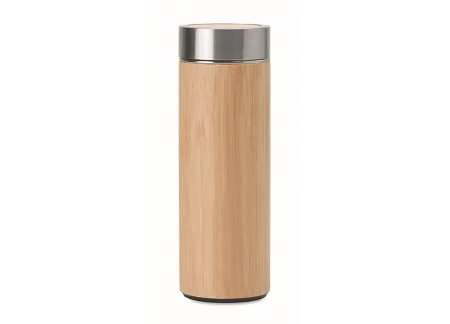 BATUMI Doppelwandige Trinkflasche, Holzdesign, 400 ml, Isoliert TK Gruppe® Grosshandel 