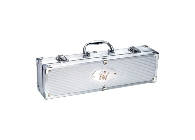 BBQ-Toolset RE98-SARAGOSSA - Premium Silber Grillzubehör TK Gruppe® Grosshandel 