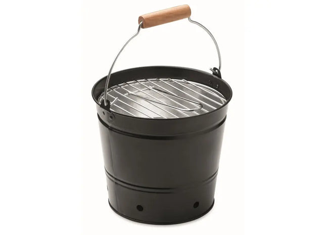 BBQTRAY Grilleimer – Praktischer BBQ-Eimer in Schwarz für unterwegs TK Gruppe® Grosshandel 