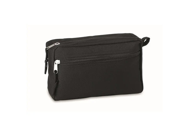 BETTER & SMART 600D RPET Kosmetiktasche in Schwarz, 100 Zeichen TK Gruppe® Grosshandel 
