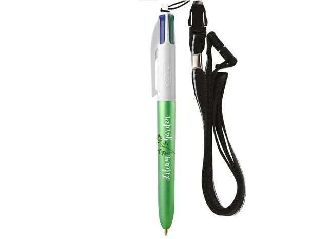 BIC 4-Farb-Kugelschreiber Glacé mit praktischem Umhängeband TK Gruppe® Grosshandel 
