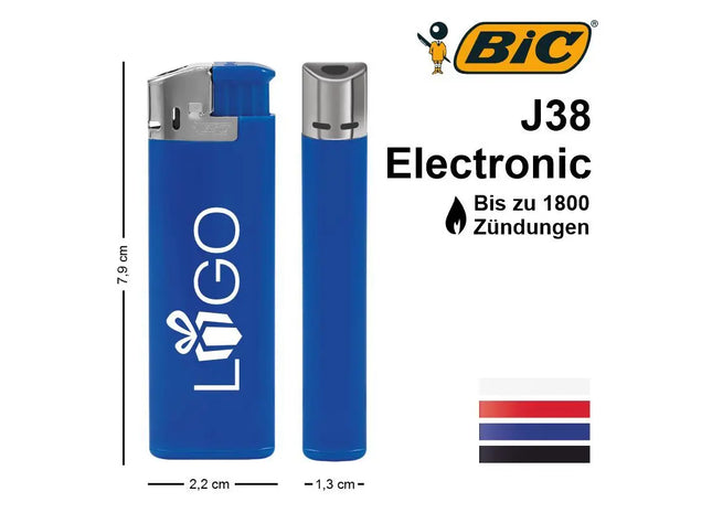 BIC J38 Electronic Feuerzeug – Elektronisch, langlebig, zuverlässig für täglichen Gebrauch TK Gruppe® Grosshandel 