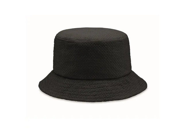 BILGOLA+ Bucket Hut aus Papierstroh in Schwarz – Stilvoll & Umweltfreundlich TK Gruppe® Grosshandel 