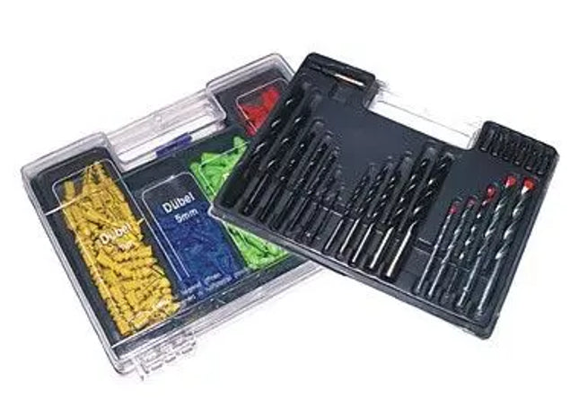 BITSEN, BOHRER UND DUBELSATZ : Umfassender Satz für Bits, Bohrer und Dübel - Professionelles Werkzeugset für präzise Holzarbeiten TK Gruppe® Grosshandel 