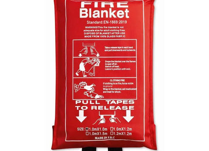 BLAKE Feuer-Löschdecke 100x95cm - Rot, Brandschutzdecke, Notfall-Feuerdecke, Feuerlöschdecke TK Gruppe® Grosshandel 