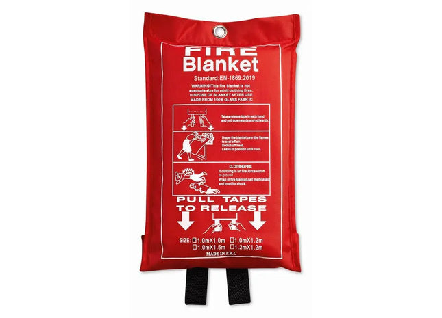BLAKE Feuer-Löschdecke 100x95cm - Rot, Brandschutzdecke, Notfall-Feuerdecke, Feuerlöschdecke TK Gruppe® Grosshandel 