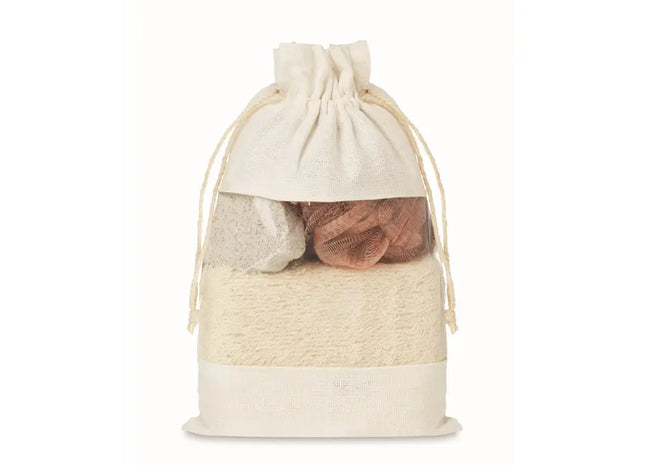 Bade-Set 'CUIDA SET' in Beige – Elegantes, pflegendes Wellness-Set für zu Hause TK Gruppe® Grosshandel 