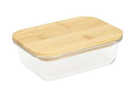 Balance Glass Box 19.5x14.5x6 cm in Transparent with Brown Accents - Elegant Storage Solution TK Gruppe® Grosshandel 
