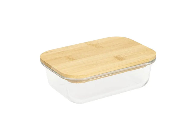 Balance Glass Box 19.5x14.5x6 cm in Transparent with Brown Accents - Elegant Storage Solution TK Gruppe® Grosshandel 