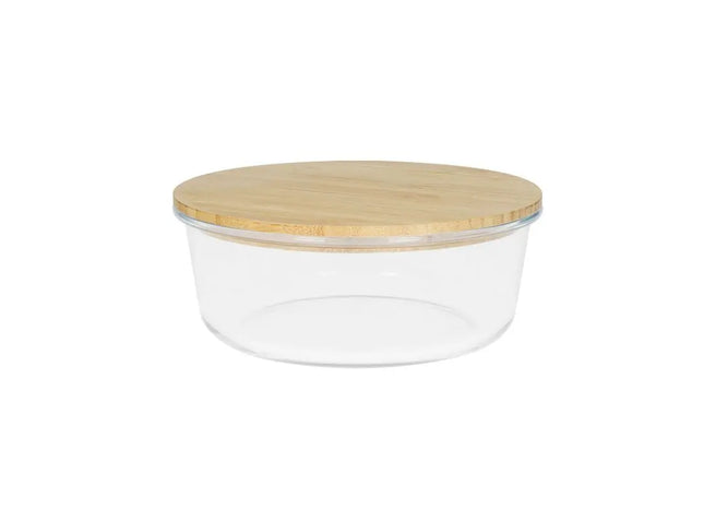 Balance Round Glass Box 17x7 cm - Transparent with Brown Accents, Stylish and Durable TK Gruppe® Grosshandel 