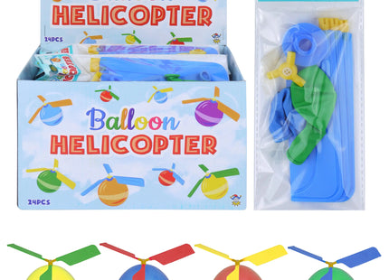 Ballonhubschrauber mit 2 Ballons, 4 verschiedene Farben - Lustiges Flugspielzeug für Kinder TK Gruppe® Grosshandel 