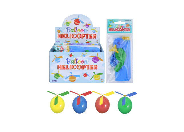 Ballonhubschrauber mit 2 Ballons, 4 verschiedene Farben - Lustiges Flugspielzeug für Kinder TK Gruppe® Grosshandel 