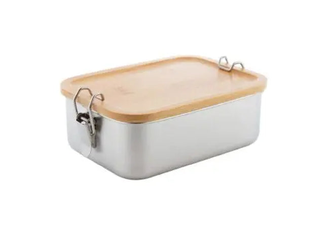 Bambento Lunchbox in Silber & Natur – Elegant, Umweltfreundlich & Vielseitig TK Gruppe® Grosshandel 