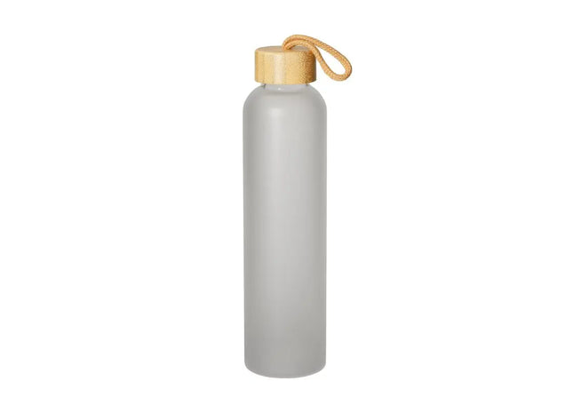 Bamboo Frosted Glas-Wasserflasche 750 ml - Elegantes Grau TK Gruppe® Grosshandel 