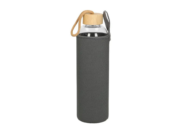 Bamboo Umhüllte Glas-Trinkflasche 1 Liter - Voll Transparent TK Gruppe® Grosshandel 