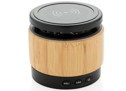 Bambus Kabelloses Ladegerät & Speaker - Braun-Schwarz TK Gruppe® Grosshandel 